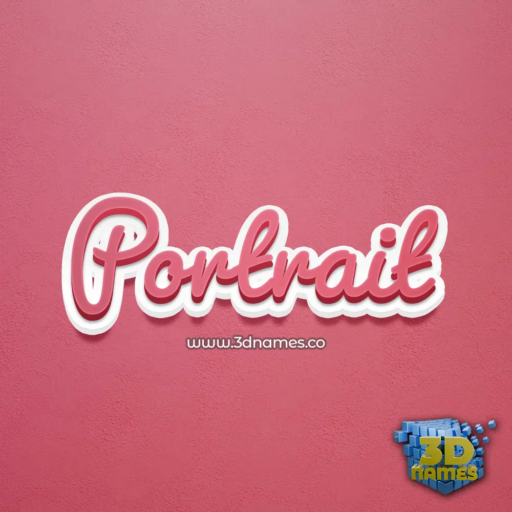 portrait in Red Scribble style - 3D name wallpaper