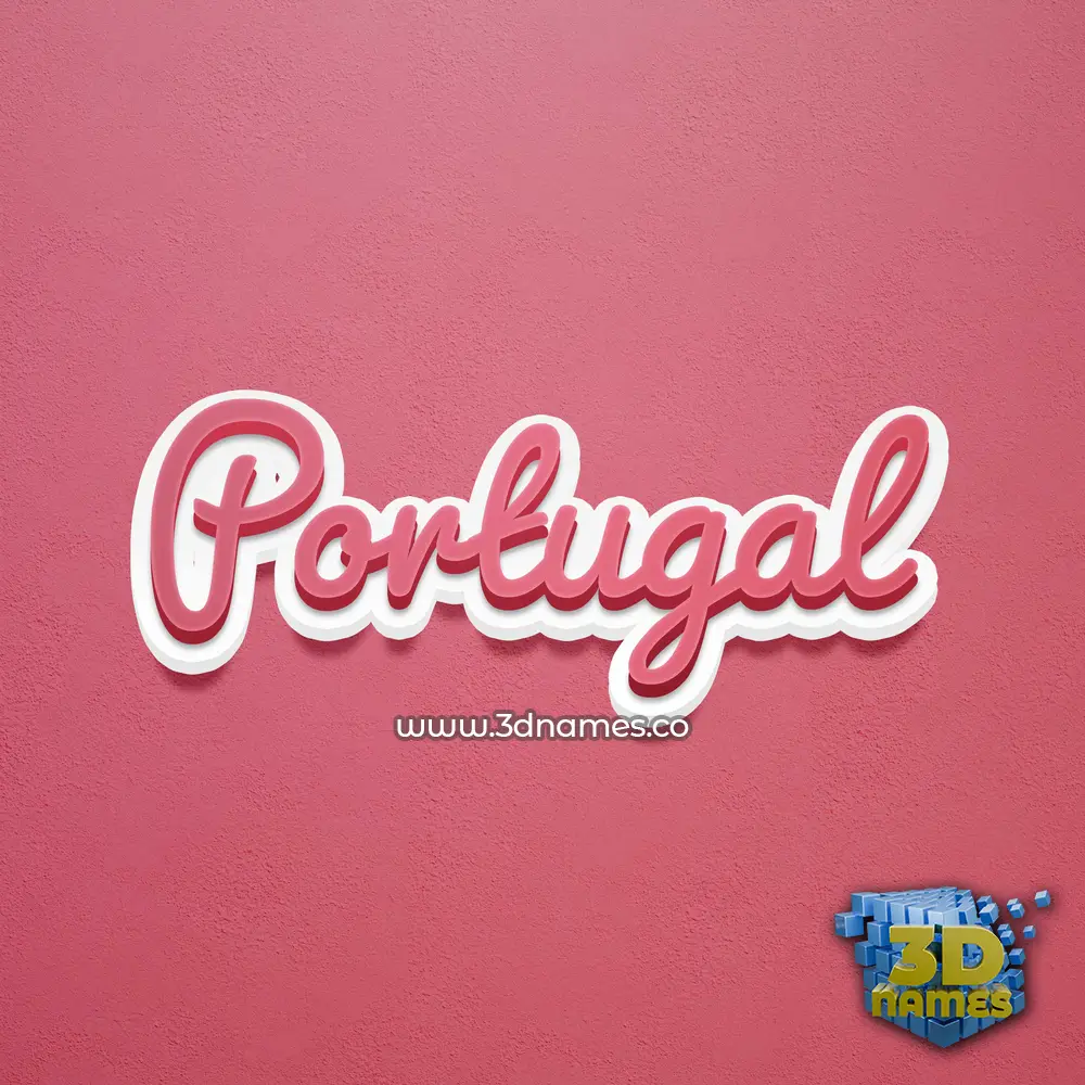 portugal in Red Scribble style - 3D name wallpaper