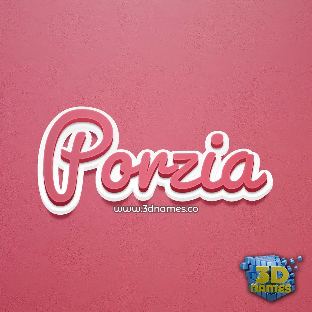 porzia in Red Scribble style - 3D name wallpaper
