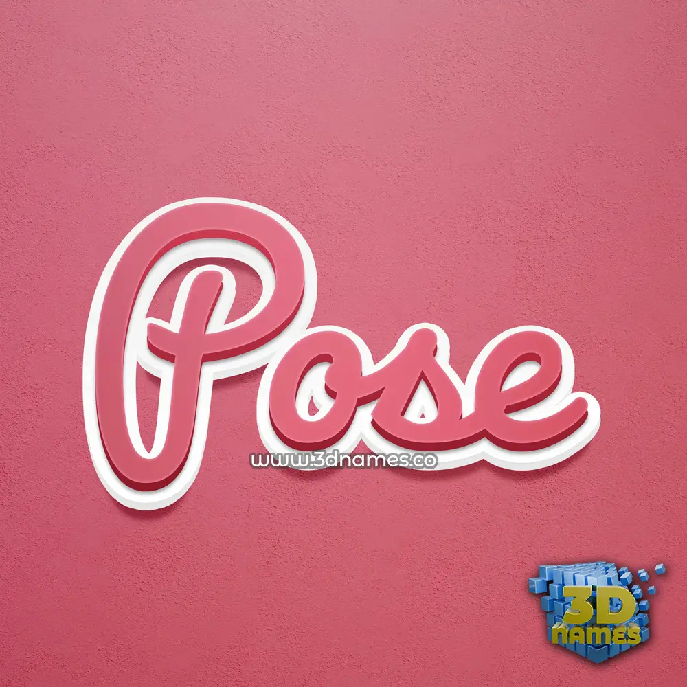 pose in Red Scribble style - 3D name wallpaper