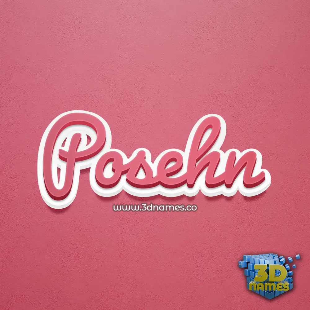 posehn in Red Scribble style - 3D name wallpaper