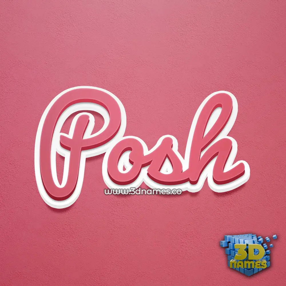 posh in Red Scribble style - 3D name wallpaper
