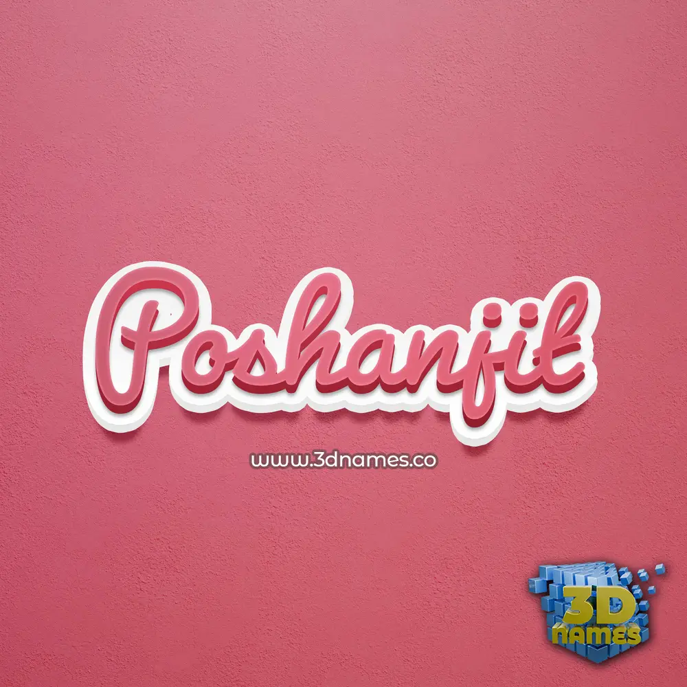 poshanjit in Red Scribble style - 3D name wallpaper