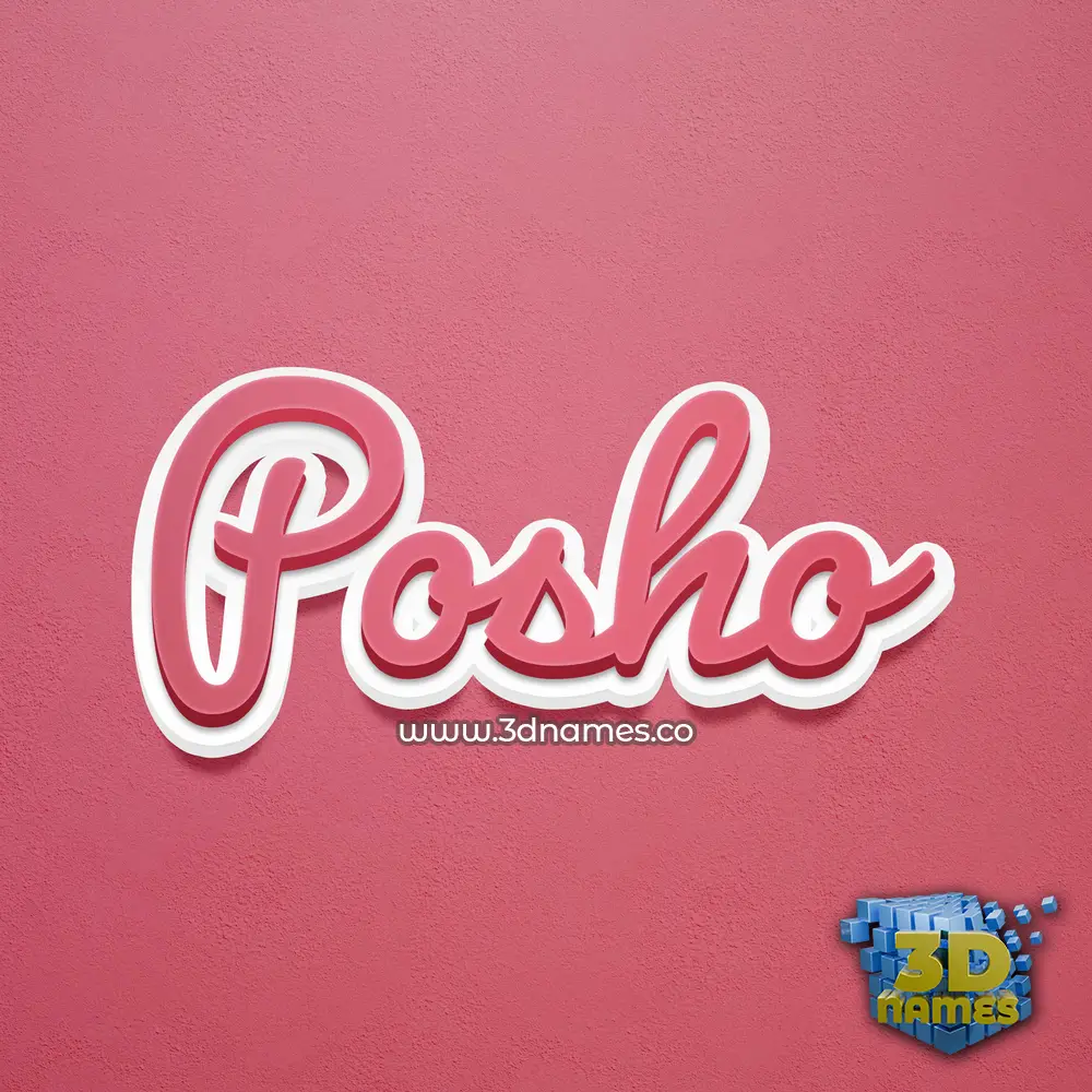 posho in Red Scribble style - 3D name wallpaper