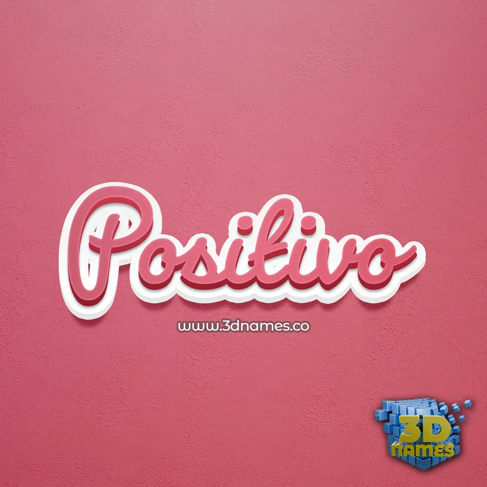 positivo in Red Scribble style - 3D name wallpaper