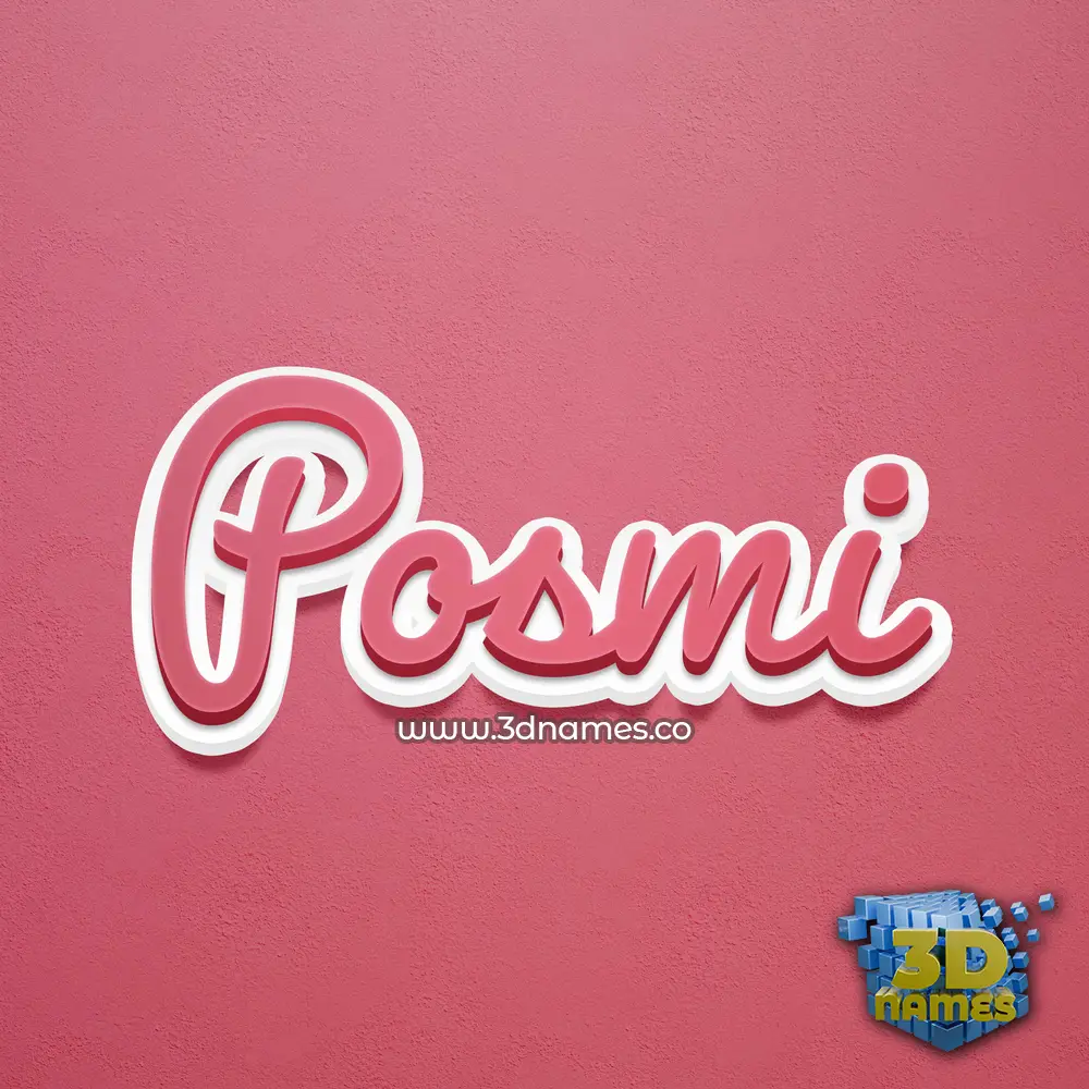 posmi in Red Scribble style - 3D name wallpaper