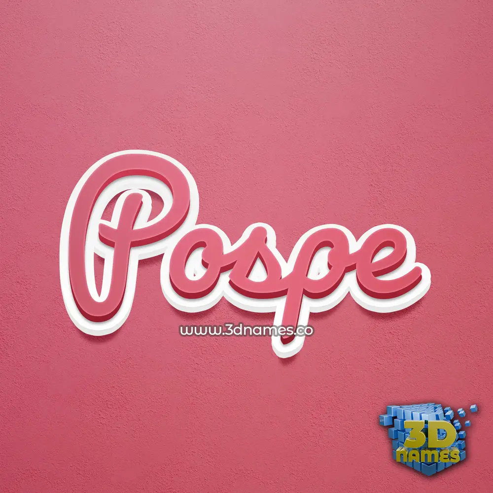 pospe in Red Scribble style - 3D name wallpaper