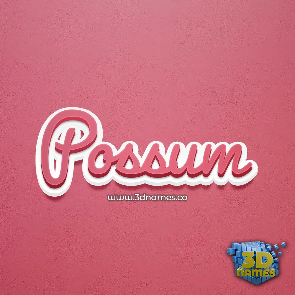 possum in Red Scribble style - 3D name wallpaper