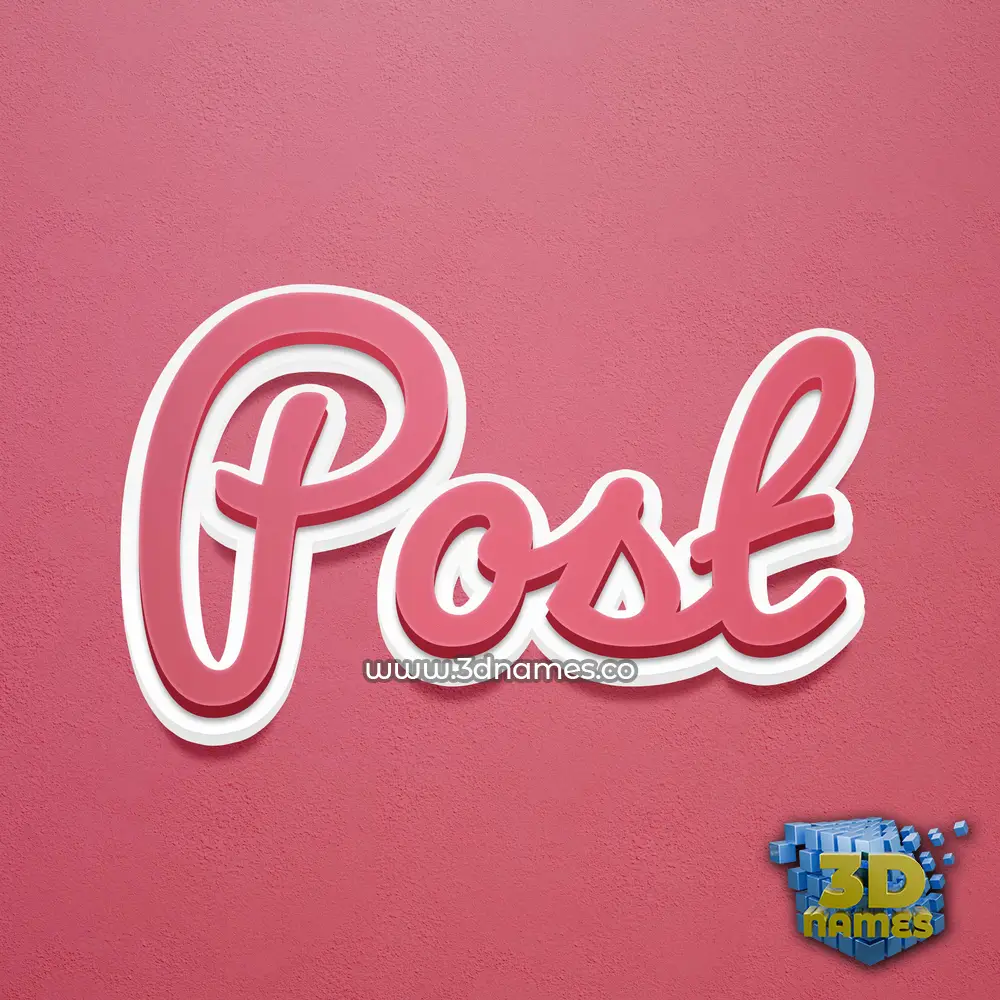 post in Red Scribble style - 3D name wallpaper