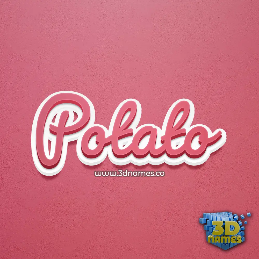 potato in Red Scribble style - 3D name wallpaper