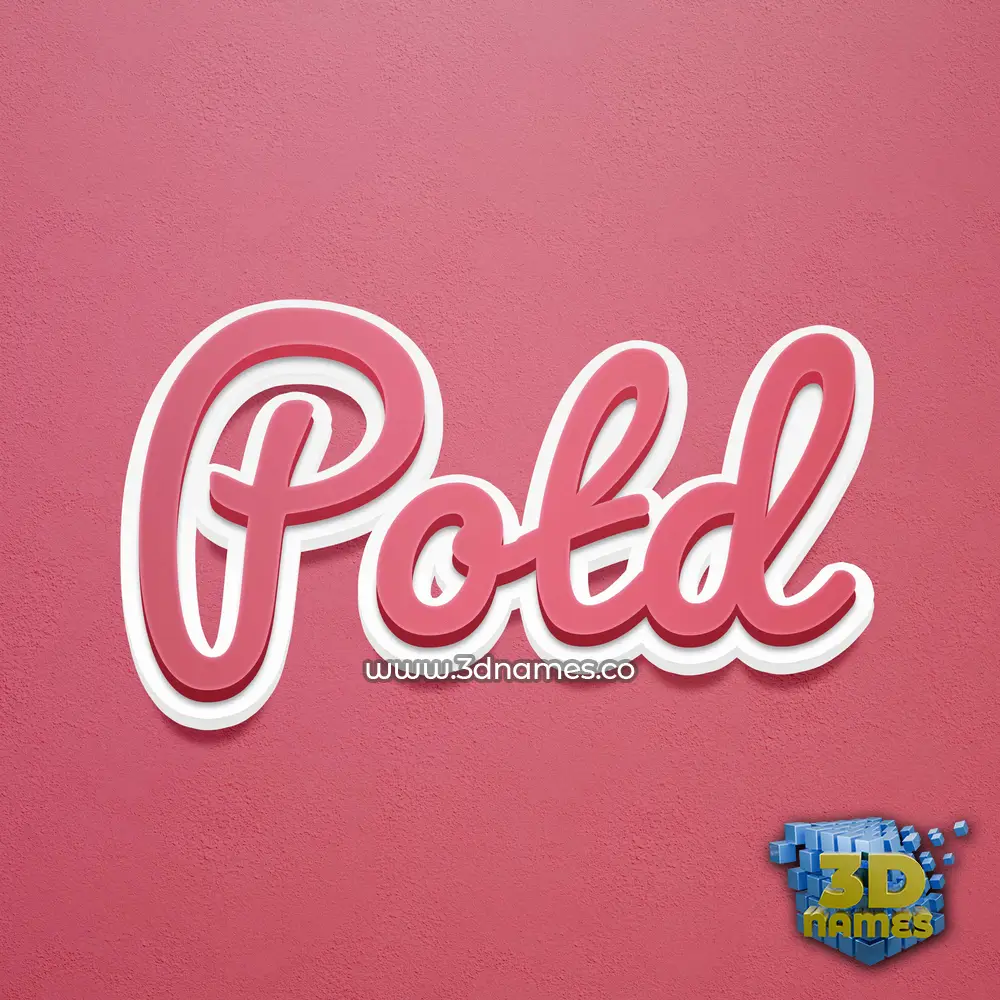 potd in Red Scribble style - 3D name wallpaper