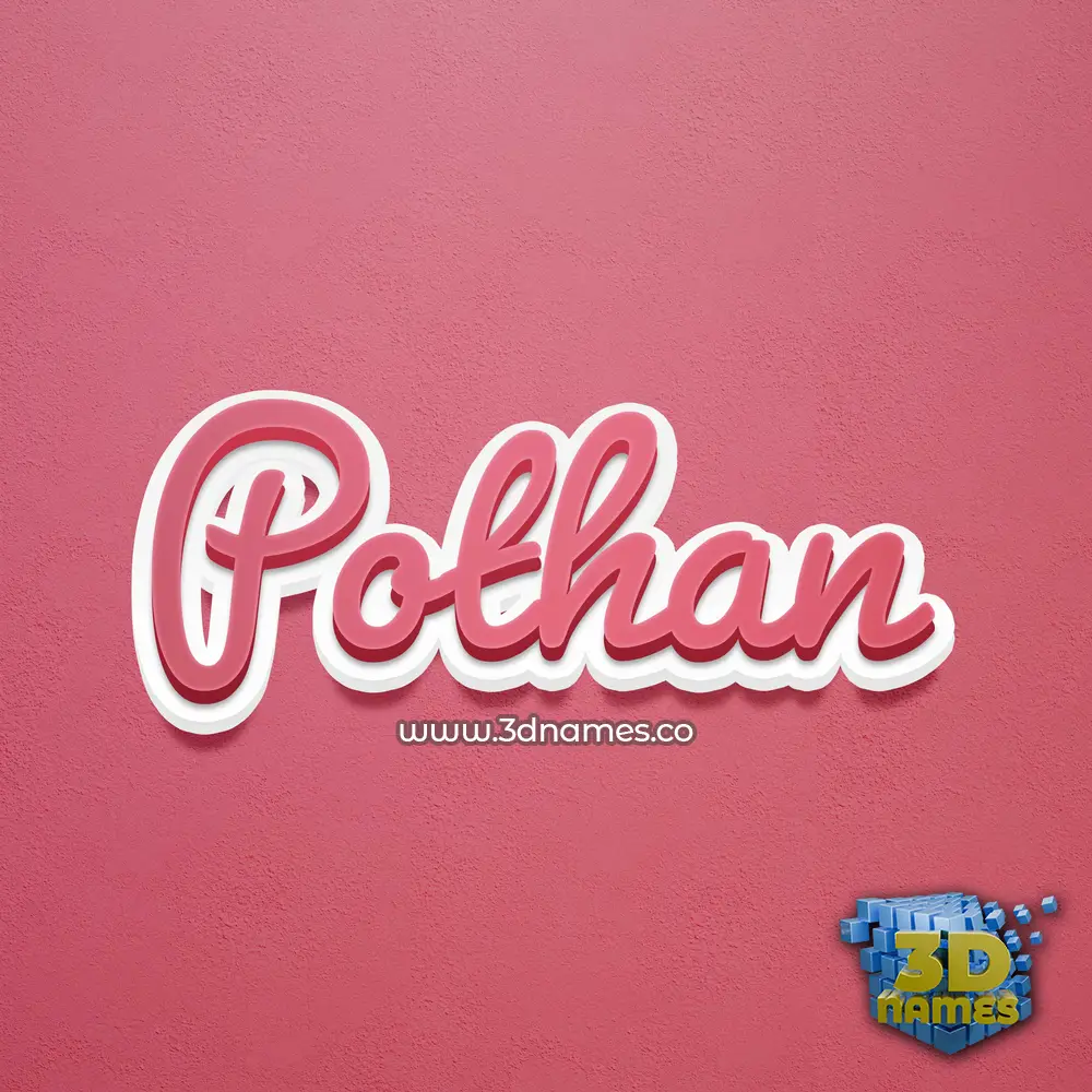 pothan in Red Scribble style - 3D name wallpaper