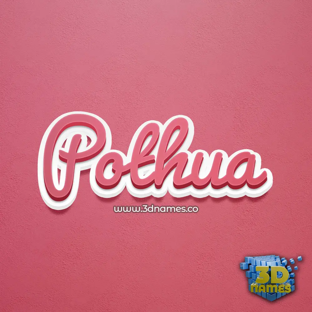 pothua in Red Scribble style - 3D name wallpaper