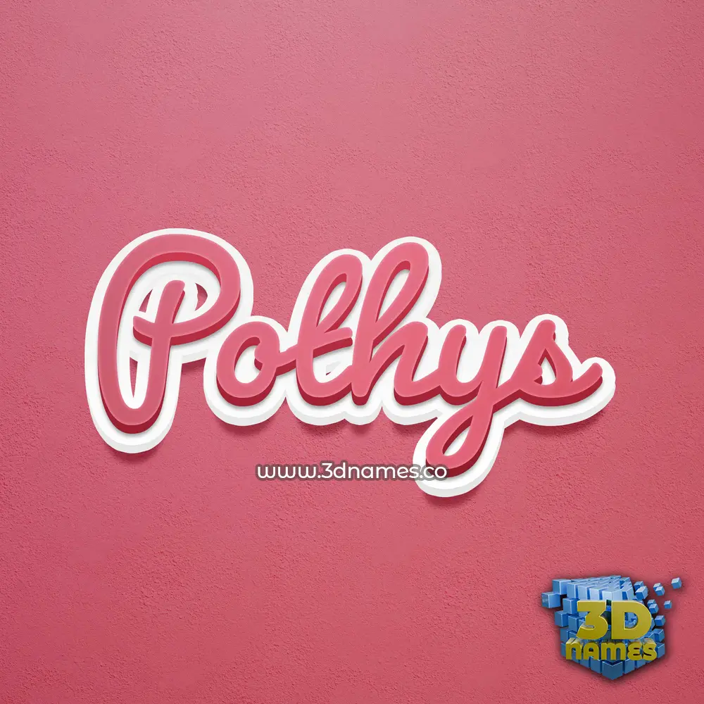 pothys in Red Scribble style - 3D name wallpaper