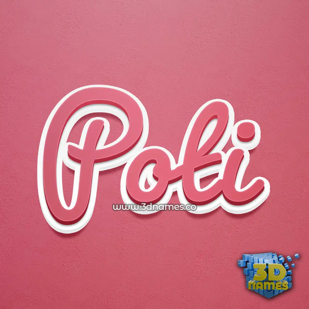 poti in Red Scribble style - 3D name wallpaper