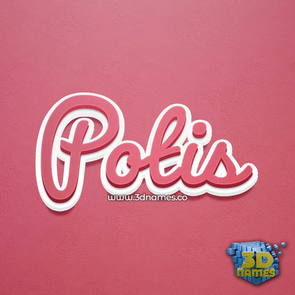 potis in Red Scribble style - 3D name wallpaper