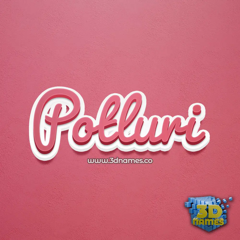 potluri in Red Scribble style - 3D name wallpaper
