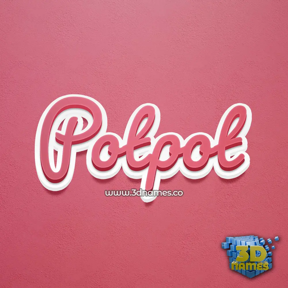 potpot in Red Scribble style - 3D name wallpaper