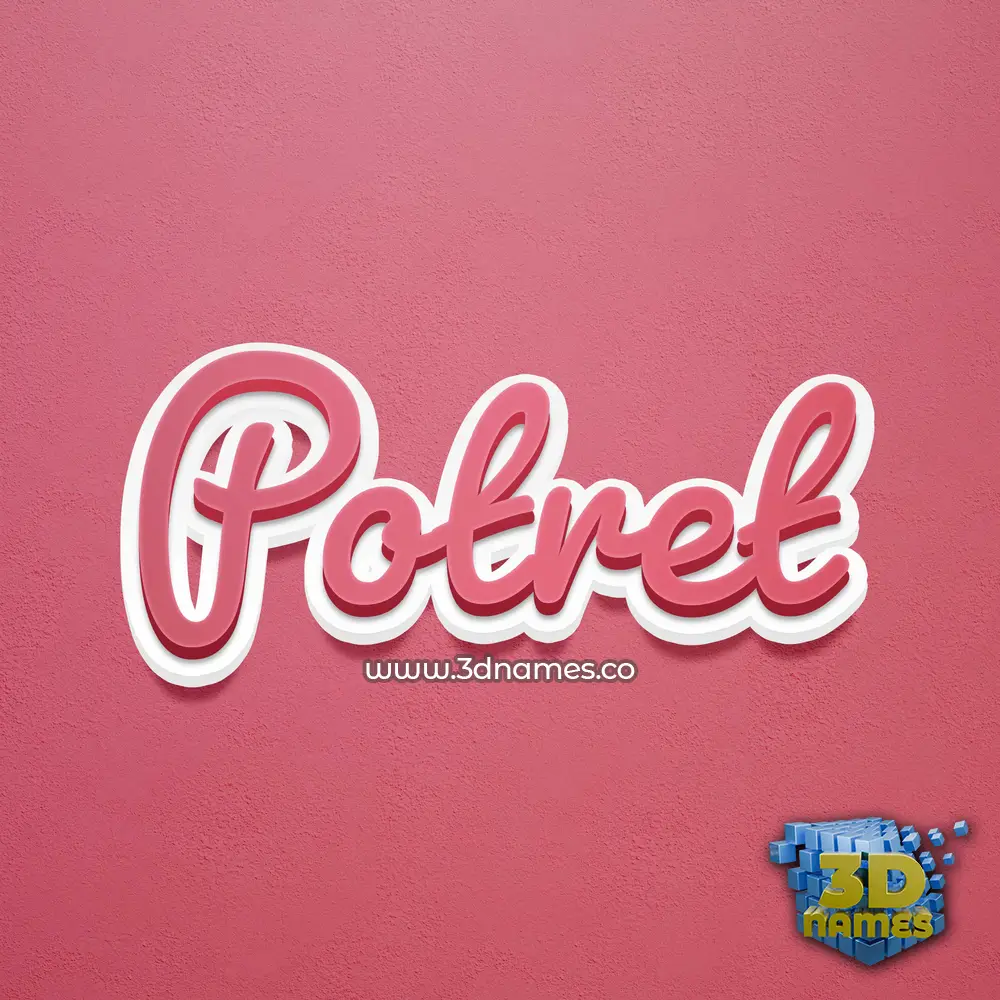 potret in Red Scribble style - 3D name wallpaper