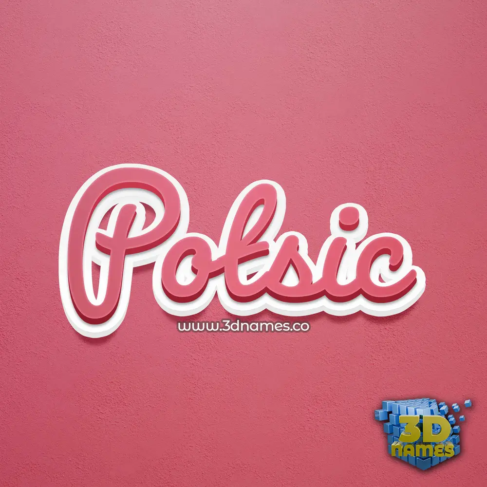 potsic in Red Scribble style - 3D name wallpaper