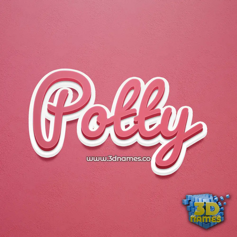 potty in Red Scribble style - 3D name wallpaper