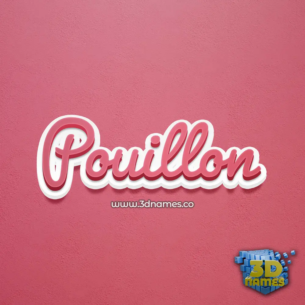 pouillon in Red Scribble style - 3D name wallpaper