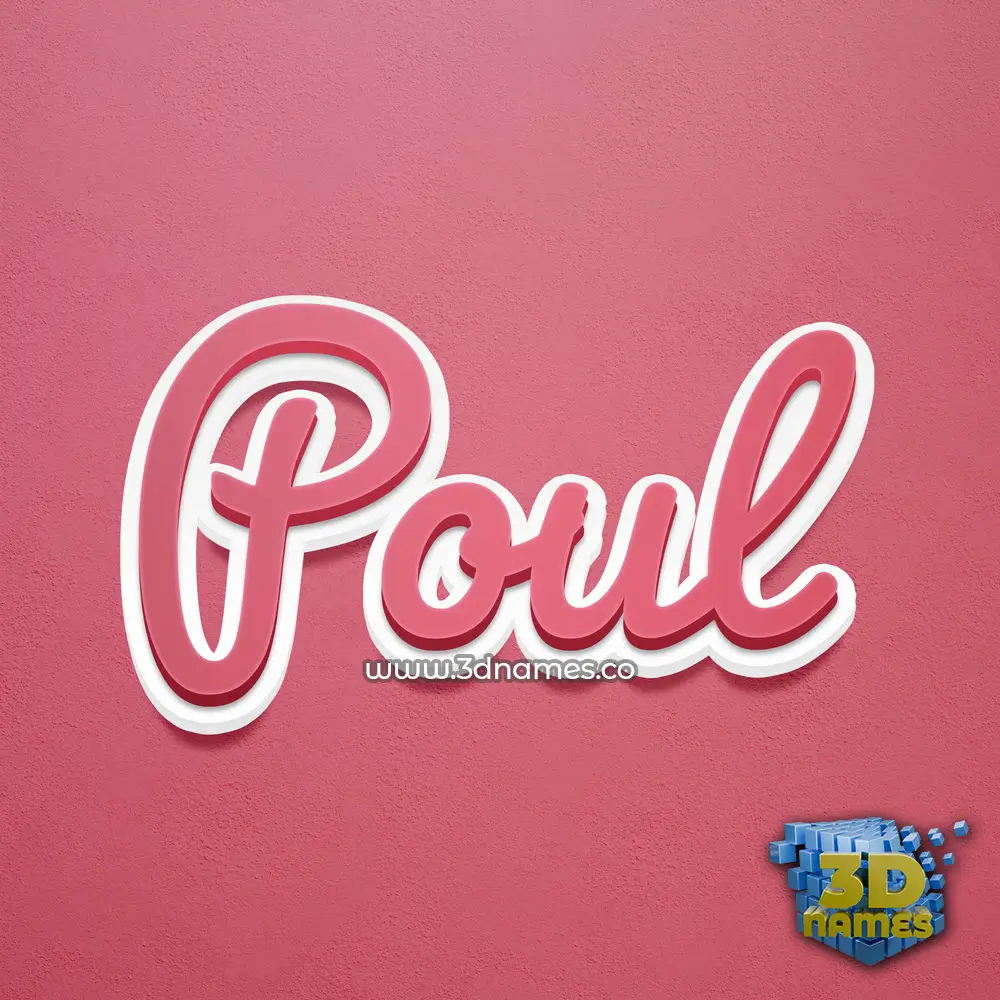 poul in Red Scribble style - 3D name wallpaper