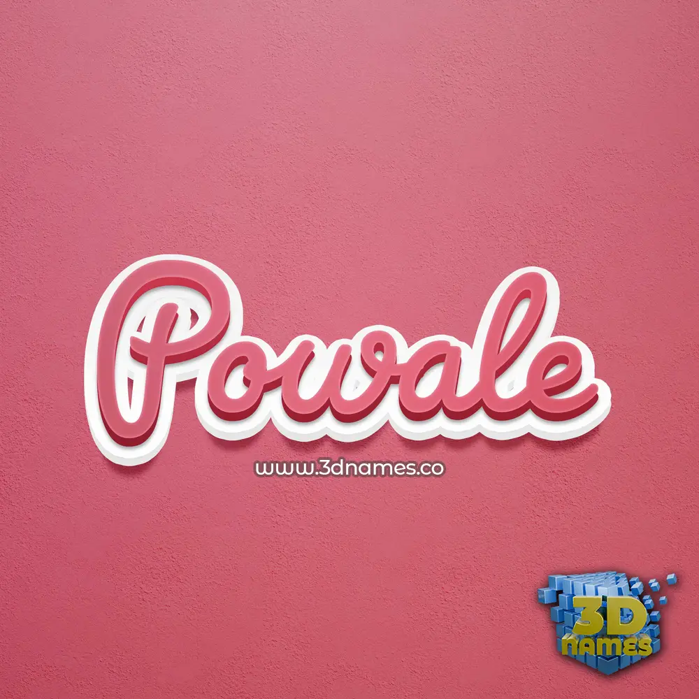 powale in Red Scribble style - 3D name wallpaper