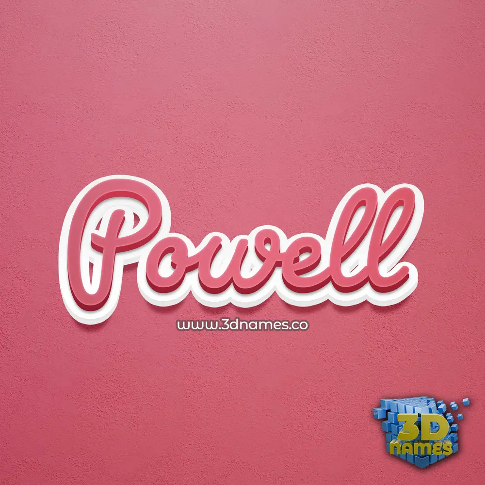 powell in Red Scribble style - 3D name wallpaper