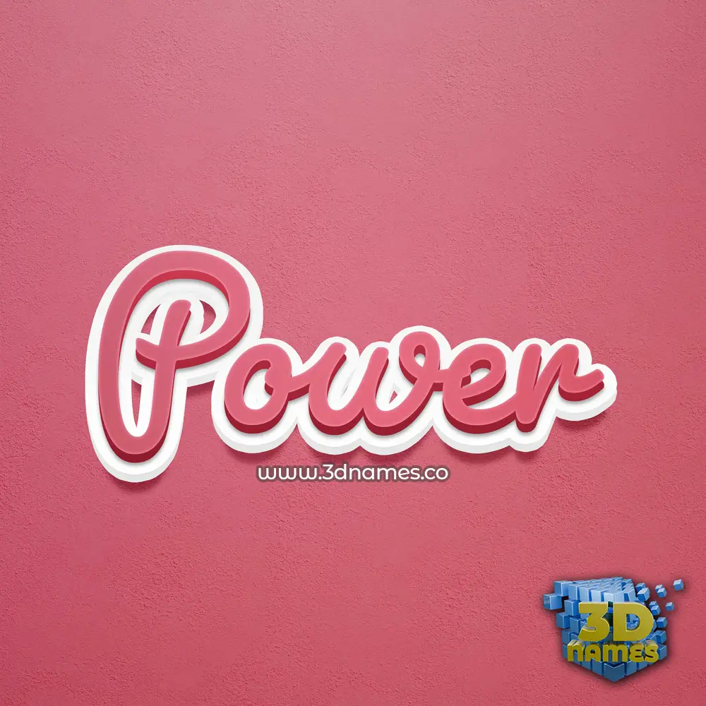 power in Red Scribble style - 3D name wallpaper
