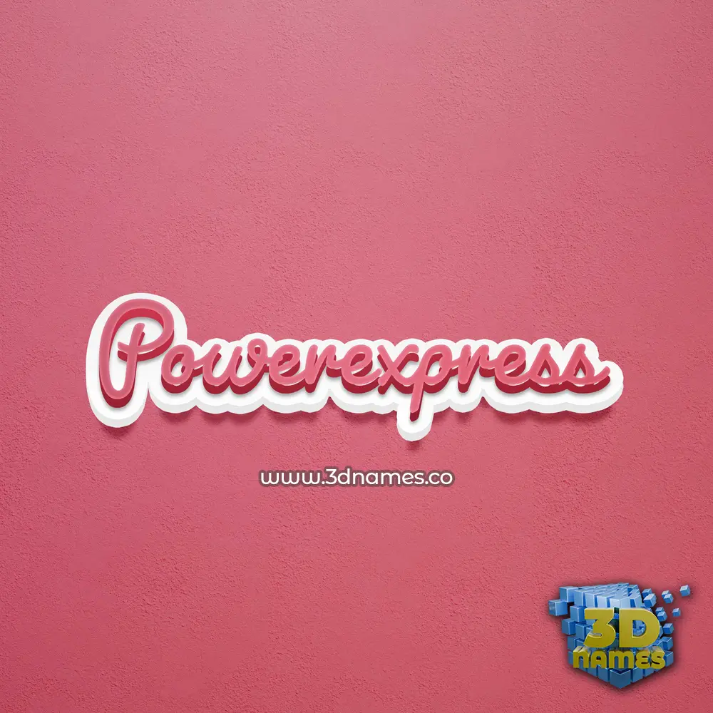 powerexpress in Red Scribble style - 3D name wallpaper