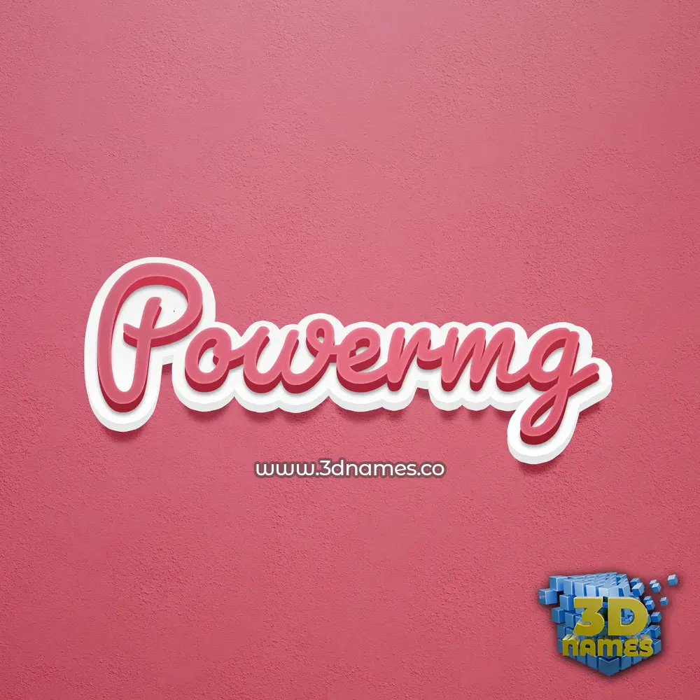 powermg in Red Scribble style - 3D name wallpaper