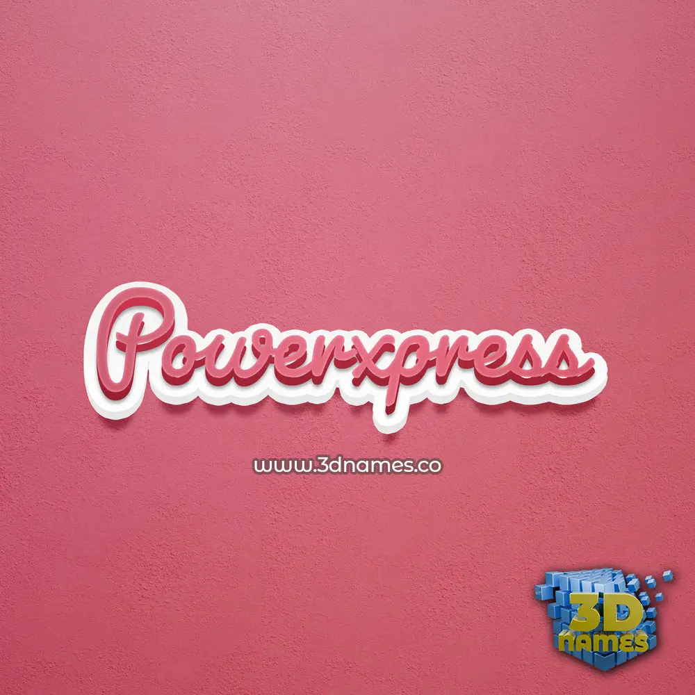 powerxpress in Red Scribble style - 3D name wallpaper