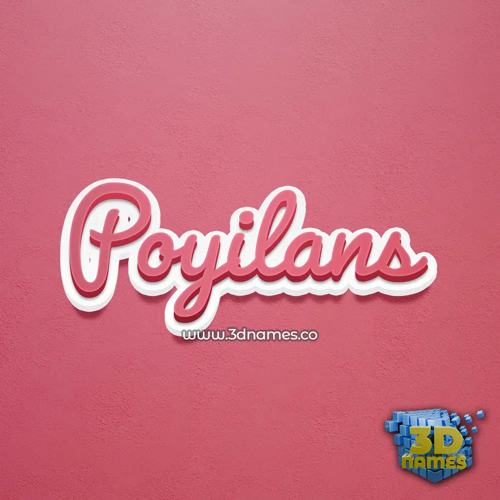 poyilans in Red Scribble style - 3D name wallpaper