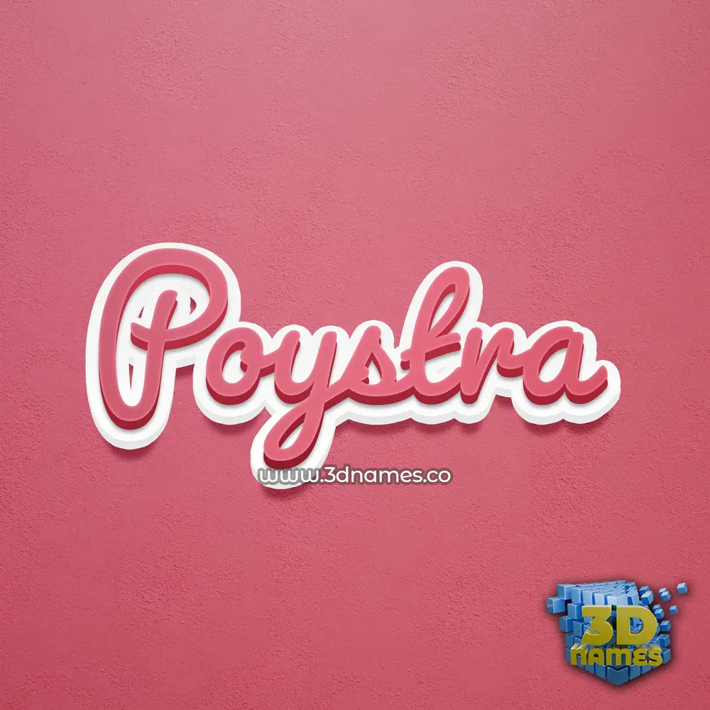 poystra in Red Scribble style - 3D name wallpaper