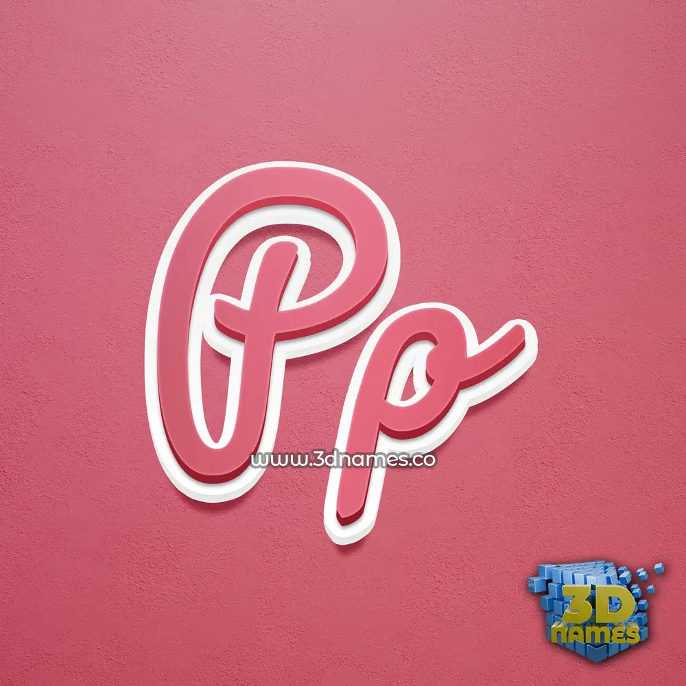 pp in Red Scribble style - 3D name wallpaper