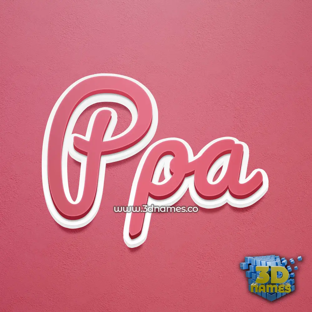 ppa in Red Scribble style - 3D name wallpaper