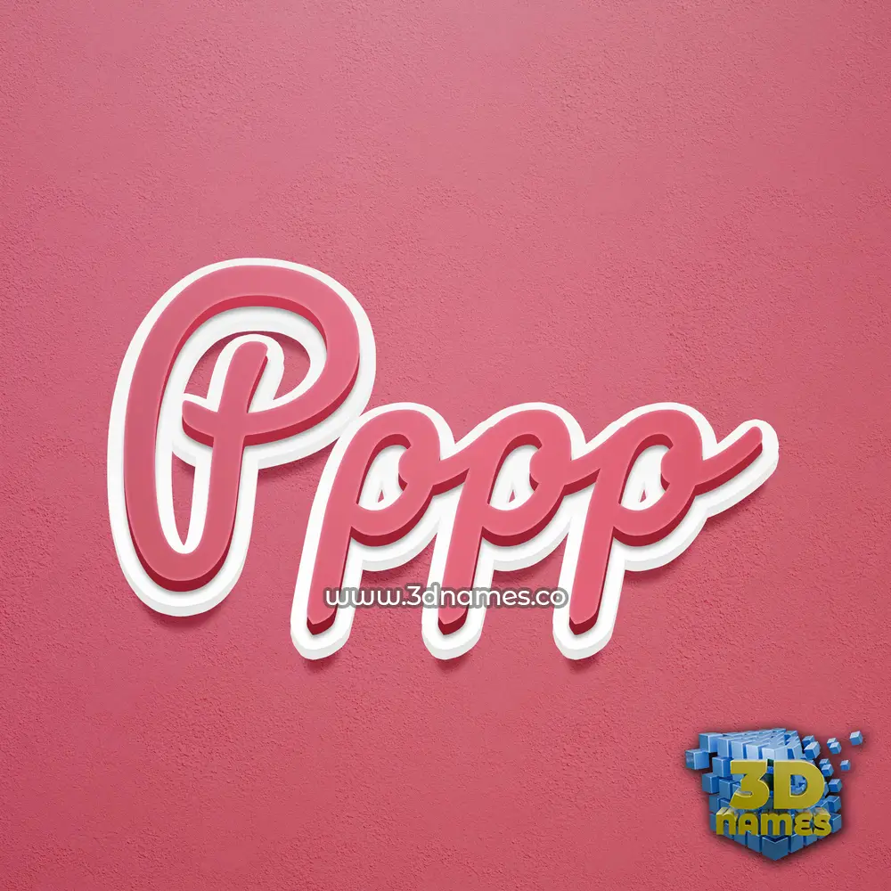 pppp in Red Scribble style - 3D name wallpaper