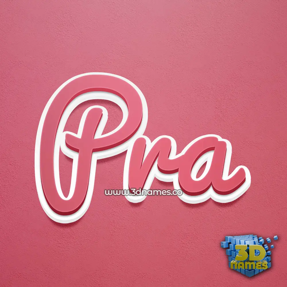pra in Red Scribble style - 3D name wallpaper