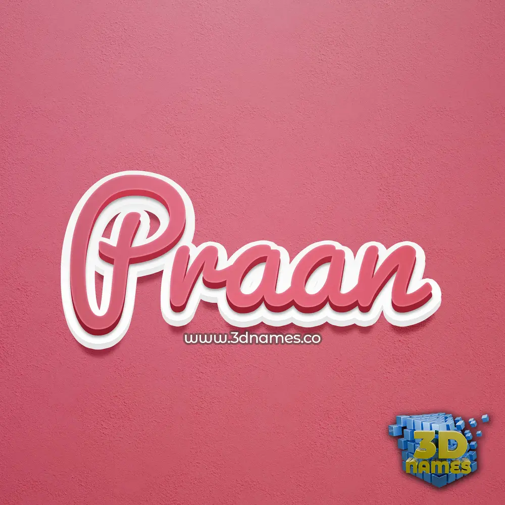 praan in Red Scribble style - 3D name wallpaper