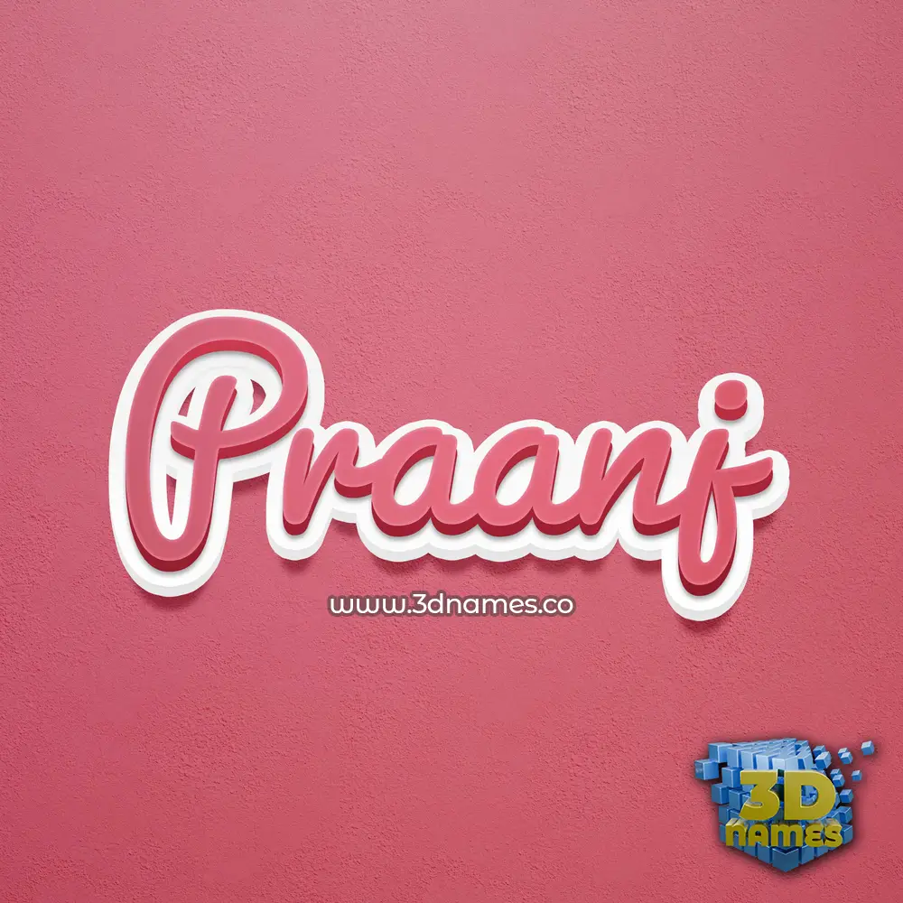 praanj in Red Scribble style - 3D name wallpaper
