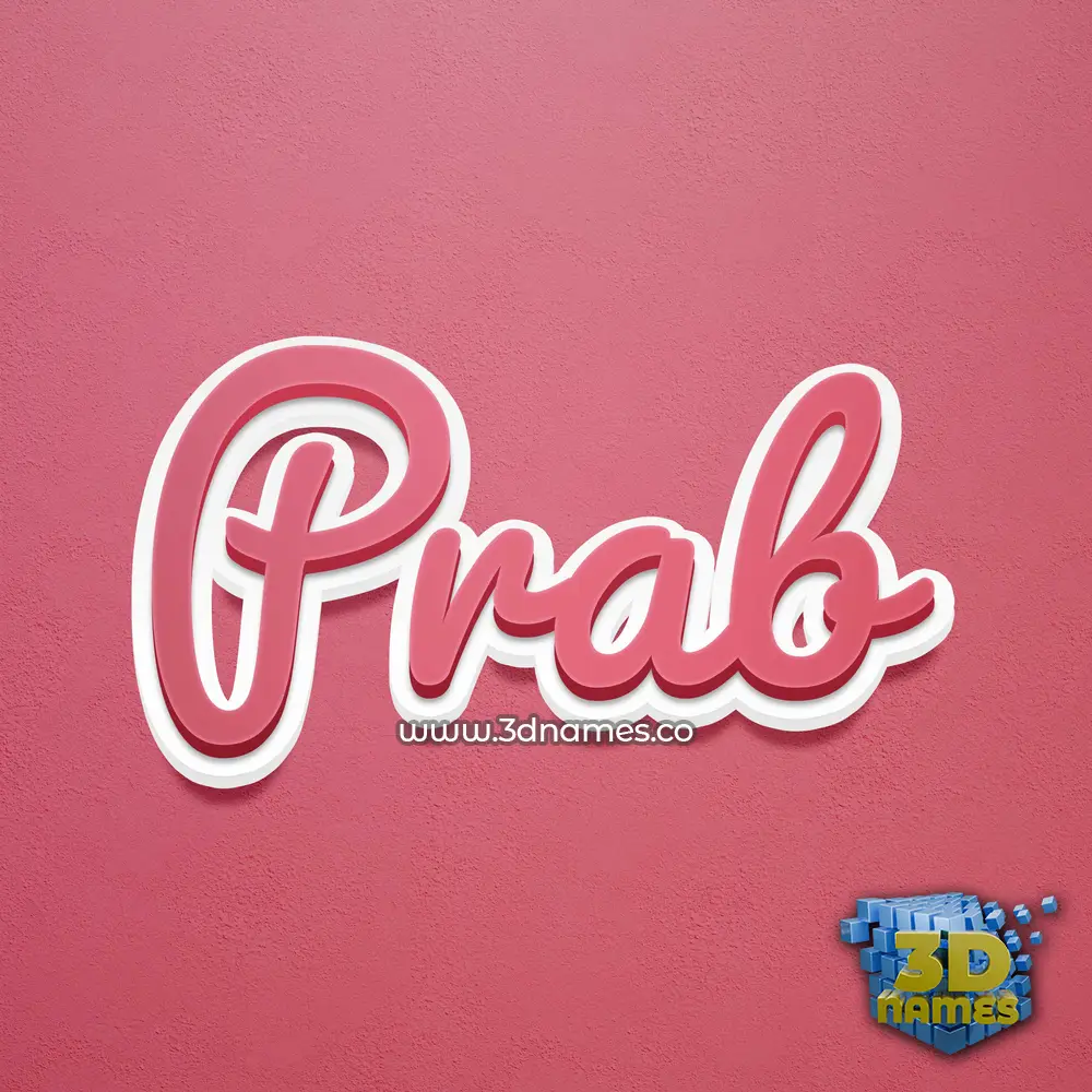 prab in Red Scribble style - 3D name wallpaper