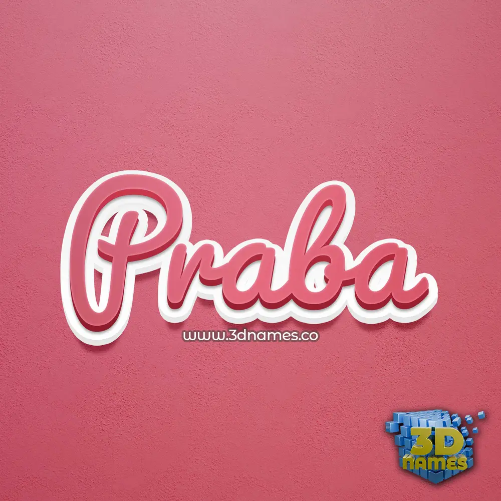 praba in Red Scribble style - 3D name wallpaper