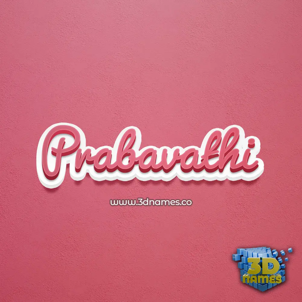 prabavathi in Red Scribble style - 3D name wallpaper