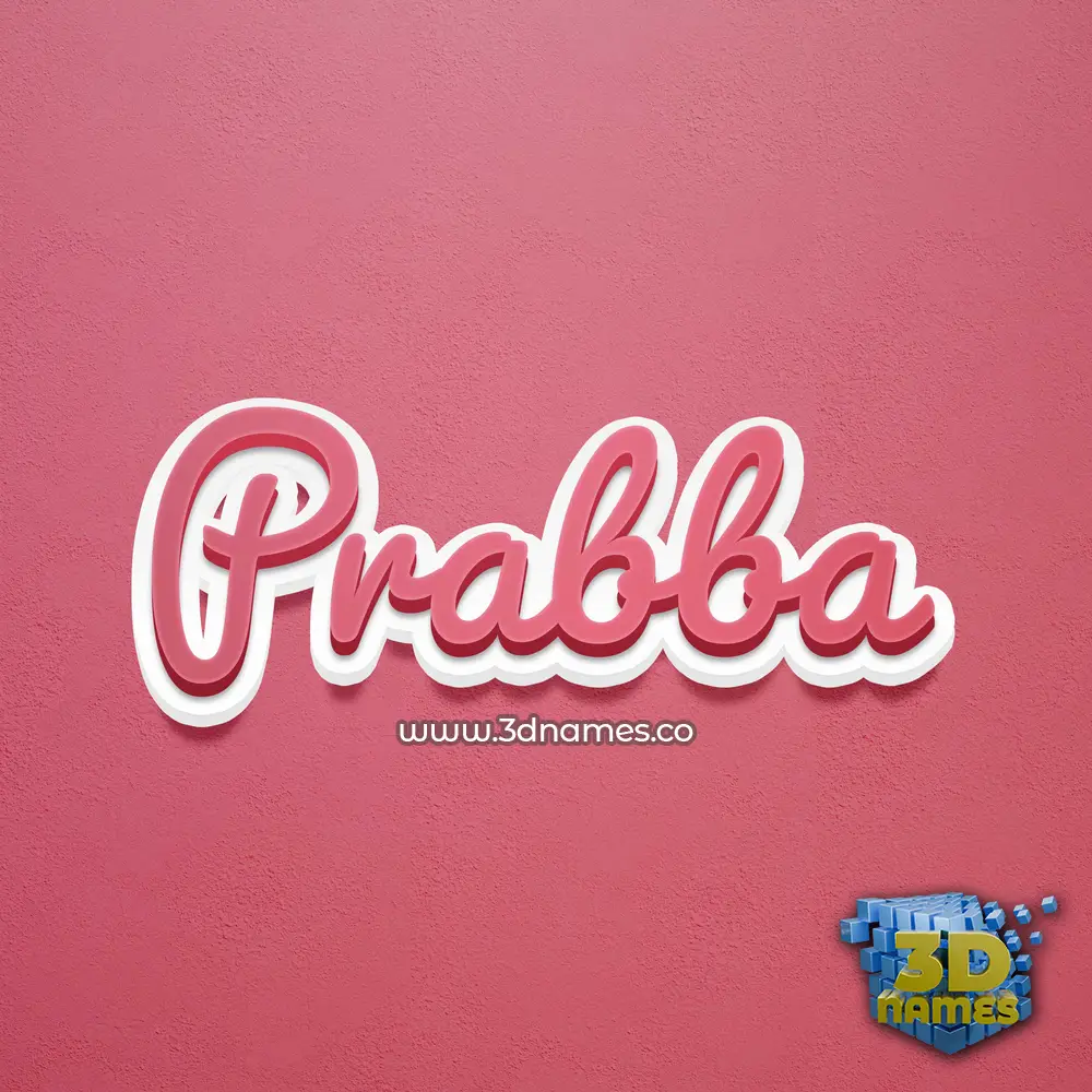 prabba in Red Scribble style - 3D name wallpaper