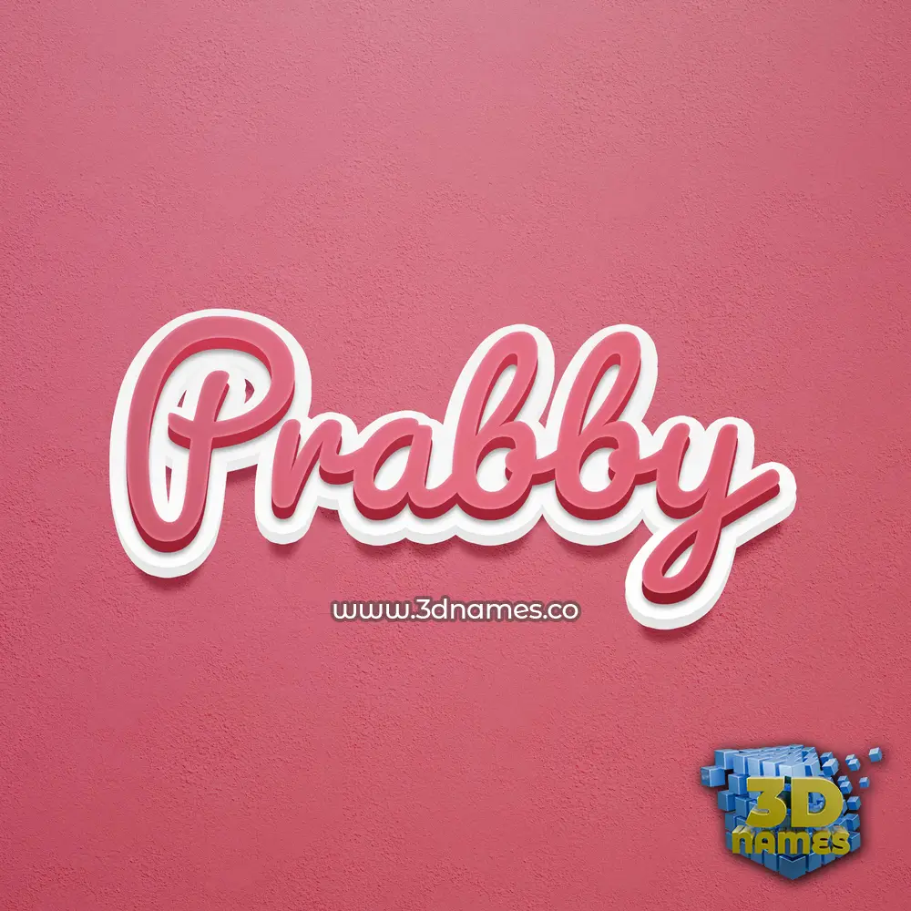 prabby in Red Scribble style - 3D name wallpaper