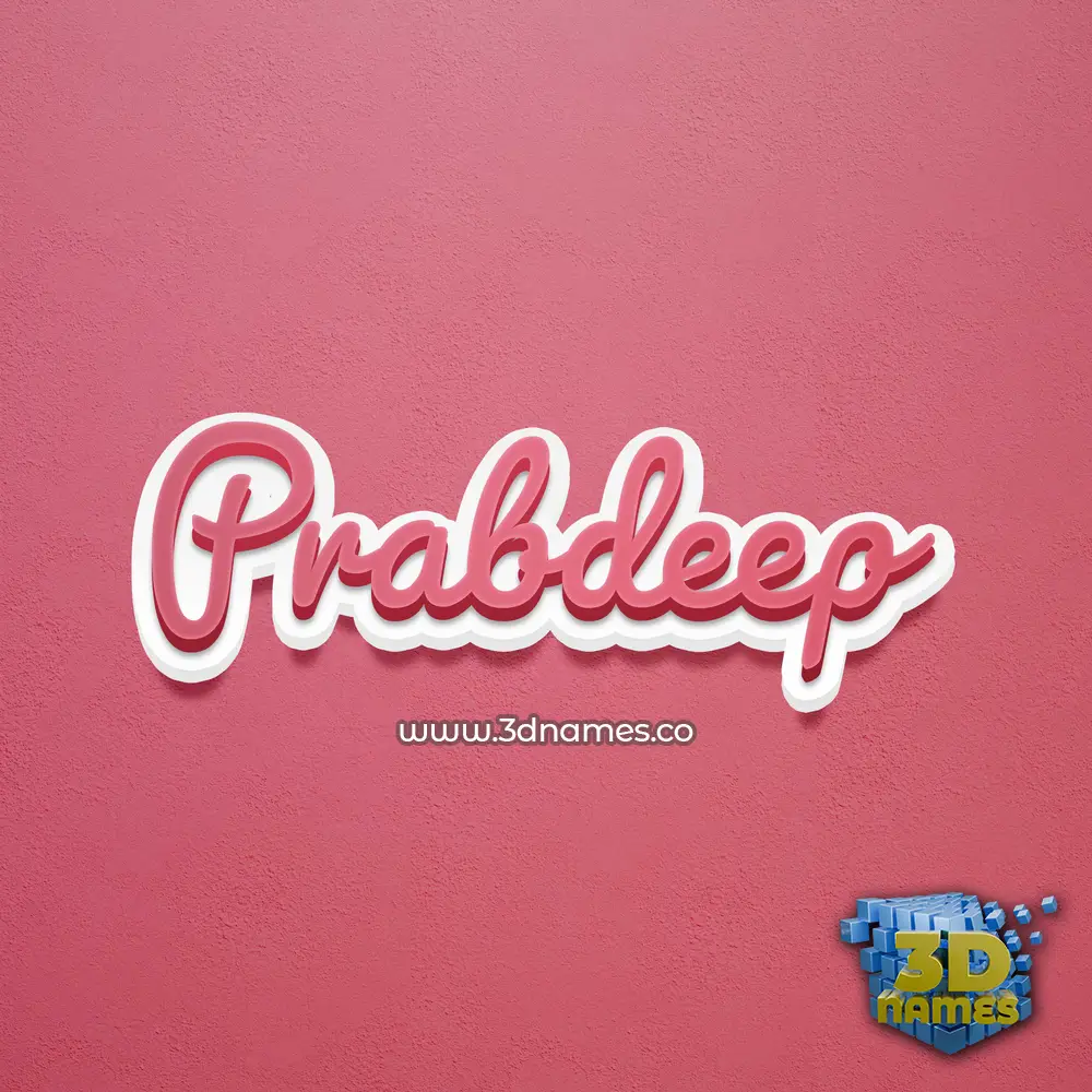 prabdeep in Red Scribble style - 3D name wallpaper