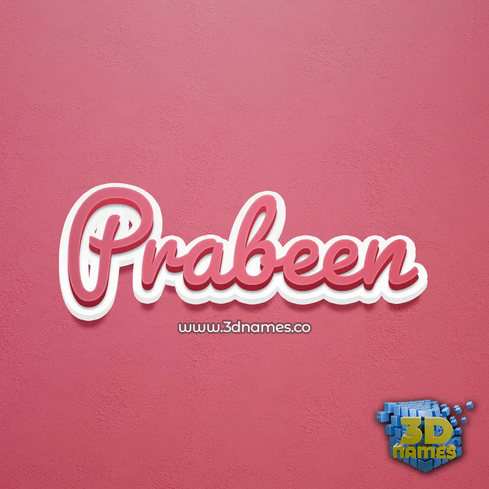 prabeen in Red Scribble style - 3D name wallpaper