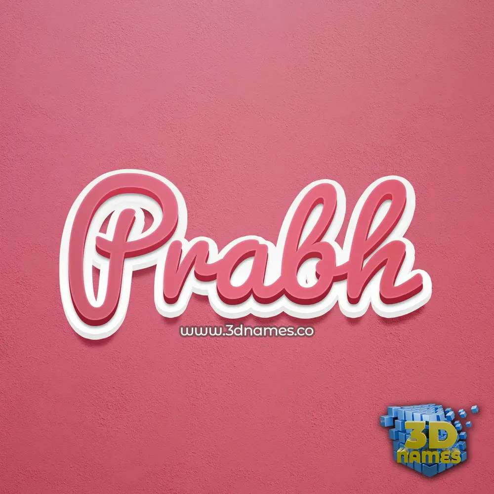 prabh in Red Scribble style - 3D name wallpaper