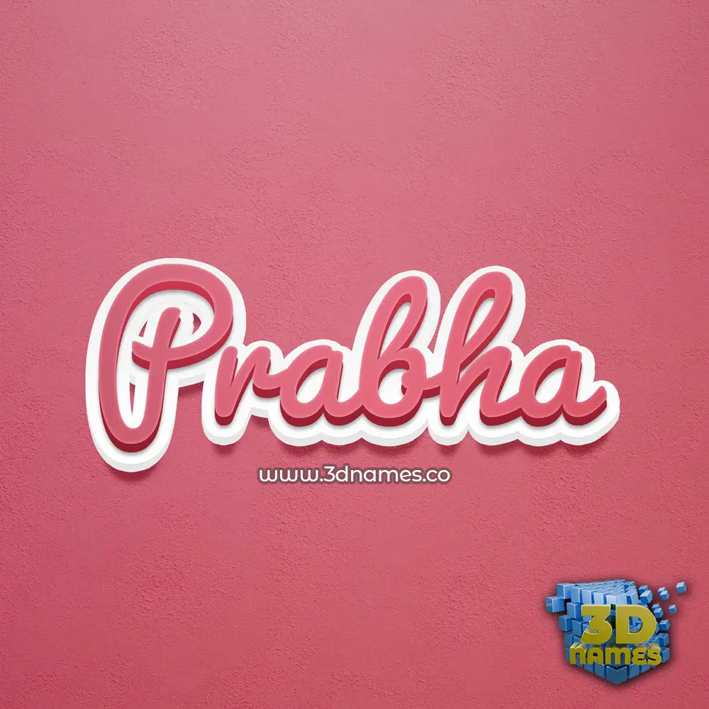 prabha in Red Scribble style - 3D name wallpaper